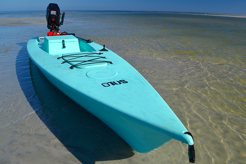 fishing kayak in shallow water