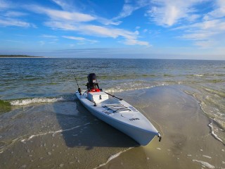 fishing kayak on the beach